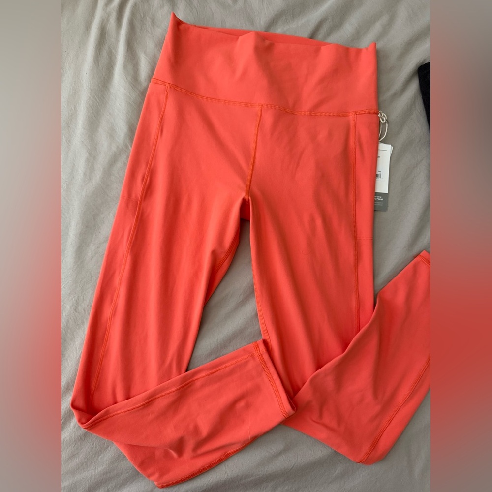 Vuori Orange Stretchy Leggings High-Rise